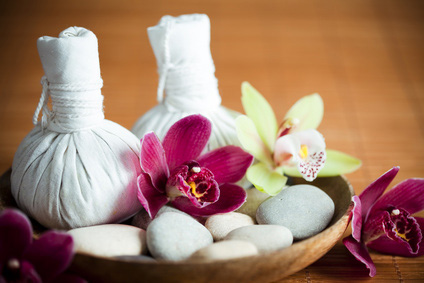 Pochons massage Luk Pra Kob et orchidées